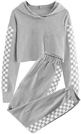 Девојки од Мукола 2 парчиња симпатична карирана облека со култури, врвни џемпери и панталони поставени модни деца летна облека 3-14 години