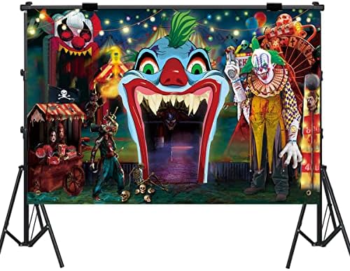 Ноќта на вештерките позадина хорор циркус влезна забава Декор за Ноќта на вештерките Декорации Фото -позадина гигантски кловн карневалска позадина