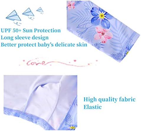 Костим за капење на бебето на Umelok Baby Girls Full Zip UPF 50+ Сонце заштита за пливање за пливање осип на осип пливање костум