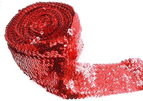 Yalulu 2 метар Еластичен секвенк сјај Снимки за истегнување на палета ткаенина лента за шиење занаети занаетчиски материјали