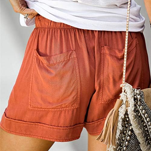 Лесни шорцеви на Lcepcy за жени обични буги трендовски кратки панталони за влечење на еластична половината удобни шорцеви летни