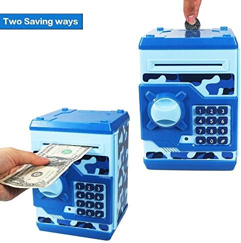 Totola Piggy Bank Електронски мини банкомат за деца играчка за бебиња, безбедни банки за заштеда на пари за заштеда на пари за заклучување