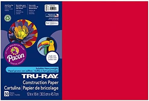 Tru-Ray® Градежна Хартија, 12 x 18, 50% Рециклирана, Атомска Сина, Пакет од 50