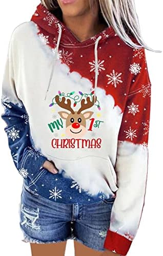 Џемпер за жени Божиќни долги ракави женски џемпери Зимски дуксери за жени пуловер