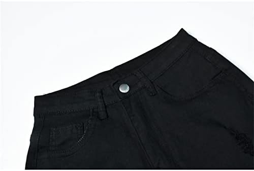 Maiyifu-GJ Women'sенски високо половината Слаби искинати фармерки уништени тенок фит дечко панталони потресени удобни фармерки