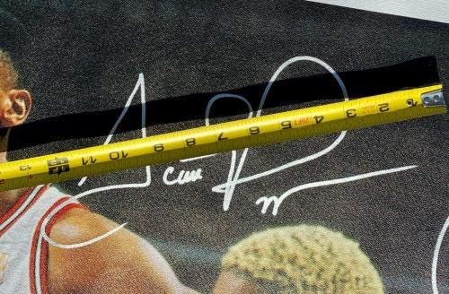 Скоти Пипен и Денис Родман потпишаа автограмирано огромно 42х50 платно JSA W275473 - Автограмирана НБА уметност