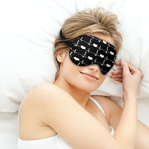 Срце за спиење маска за слепите сенка на окото, смешна ноќна покривка со прилагодлива лента за жени мажи