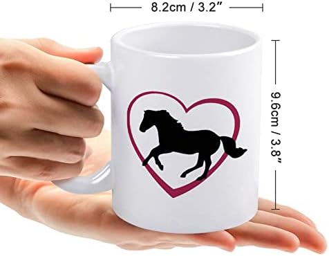 Галопирачки Коњ Со Шолја За Печатење На Срце Шолја За Кафе Керамичка Чаша За Чај Смешен Подарок Со Дизајн На Лого За Канцелариски