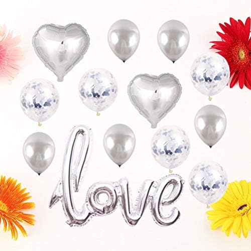 Амосфун 13 парчиња Љубовен Декор Балон Сјаен Латекс Балони За Денот На Вљубените Фестивал Партија