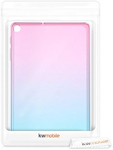 KWMobile TPU Silicone Case компатибилен со Samsung Galaxy Tab A 10.1 - Case Soft Flexible Protective Cover - Bicolor Dark Pink/Blue/Transparent