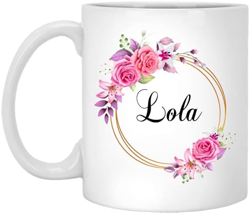 Гавинсдизајнира Лола Цвет Новина Кафе Кригла Подарок За Денот На Мајката-Лола Розова Цвеќе На Златна Рамка-Нова Лола Кригла Цвет - Роденденски