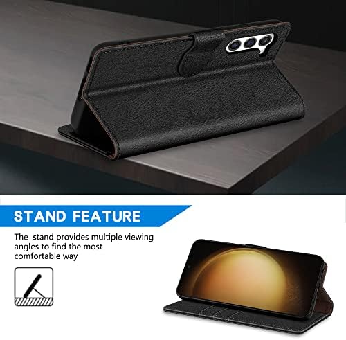 ZZXX Samsung Galaxy S23 Паричник Случај со [Рфид Блокирање] Картичка Слот Kickstand Магнетни Затворање Кожа Флип Пати Заштитни Телефон