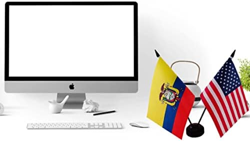 Америка &засилувач; Еквадор Пријателство Близнак Биро Знаме, Сад Еквадор Табела Знамиња, 8 х 5 Инчи Американски &засилувач; Еквадор