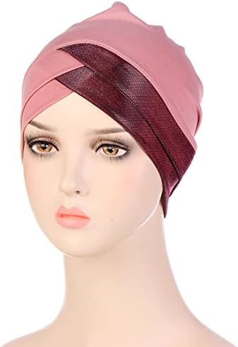 Женски случајни капачиња капаче капаче за глава, муслимански турбански череп капачиња, бени капи за жени со глава на турбан додатоци