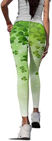 Ден на Свети Патрикс со високи хеланки на половината за жени ирски печатени меки непроaирни тенок стомак Контрола на стомакот, беспрекорна