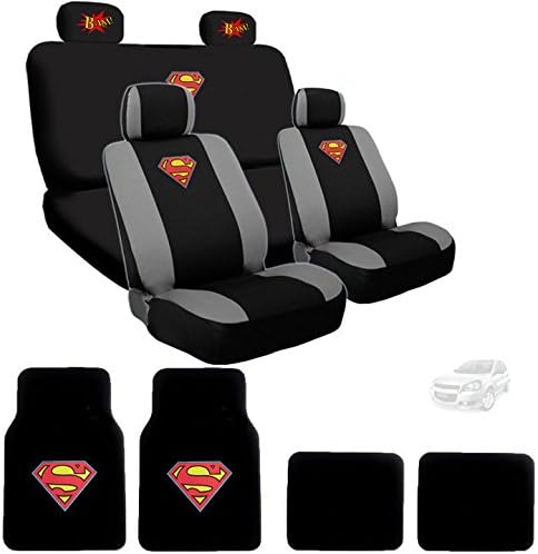 Ultimate Superman Car Seat Seat ги опфаќа подните душеци поставени од BDK во комплет со класичен БАМ! Опфаќања на потпирачот за