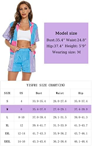 Yисфри женски блок во боја на ветерници од 2 парчиња облека со кратки ракави поштенски преден еластичен половината на половината