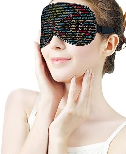 Computer Coce Coce Computer Computer Code Code Code Make Sleep Mask за спиење за слепите совршени блокови светлина со прилагодлива лента