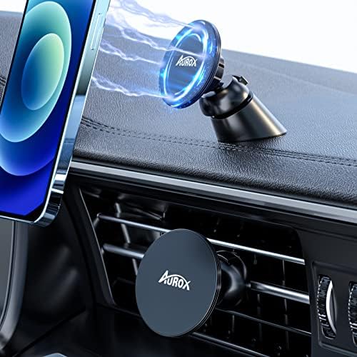 Аурокс Телефон монтирање за автомобил компатибилен со Magsafe Car Mount за iPhone 14 13 12 серии 360 ° прилагодлив држач за телефонски