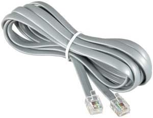 InstallerParts RJ12 Модуларен телефонски кабел за продолжување- обратна жица, сребро