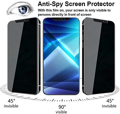 [3 Пакет] iPhone 12 Pro Max Заштитник На Екранот За Приватност, Lywhl Калено Стакло Анти-Шпионски Заштитник На Екранот за iPhone