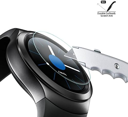 Аквокс Калено Стакло Заштитник На Екранот за Пренос S2 / Samsung Galaxy Watch, [0,3 mm 2,5 D Висока Дефиниција 9H] Јасен Заштитник