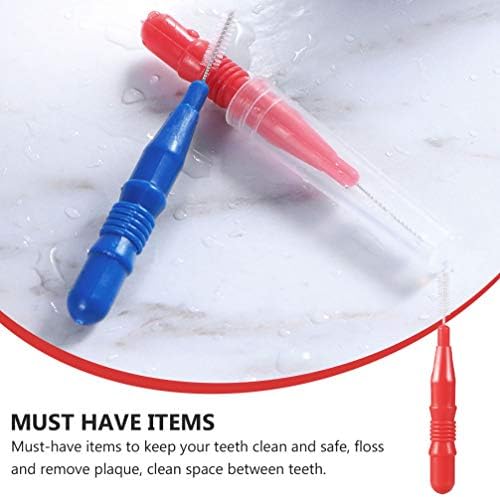 Исцелување 50 парчиња интердентални четки за заби на заби за заби 3мм орална чистачка лична здравствена заштита за деца возрасни црвени црвени