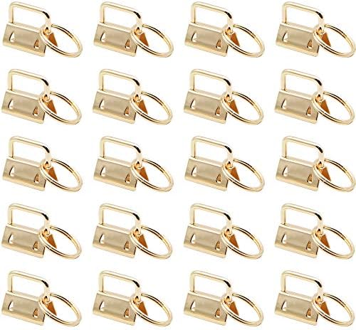 Дејвид Енџи 50 парчиња сребрена златна холографска боја клуч за хардвер за хардвер ФОБ Хардвер со клучен прстен за ленти за ленти