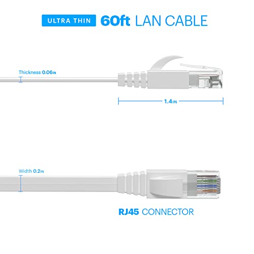 АМЦРСТ КАТ6Е 4К-оценувано видео POE Ethernet кабел 60ft Интернет кабел со голема брзина за мрежни камери за безбедност на POE, паметни