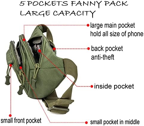 Crossbody Fanny Packs за мажи и жени тешка торба торба за половината за пешачење за пешачење патување