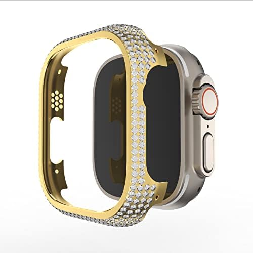 Callancity Watch Diamond Case for Apple Watch Ultra 49mm Metal Bling Protective Cover за жени/мажи