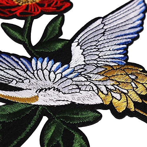 1Set кран птица цвет од железо на закрпи чипка ткаенина за вез на налепница за облека украсени резерви за облека за DIY TH594A