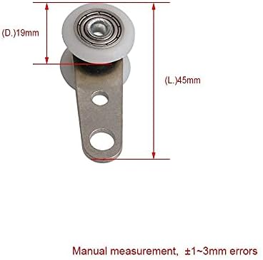 ZCMEB 10pcs 45x19mm Метални Лого Макара Блок Со Две Пластични Тркала За Гардероба Шкаф Прозорец Кабинетот Лизгачки Врати