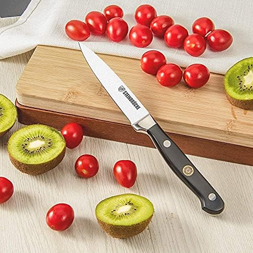 Нож за паринг на Штајнбрик 4 инчи нож со мали кујнски нож, ост овошен нож направен од германски не'рѓосувачки челик, професионален