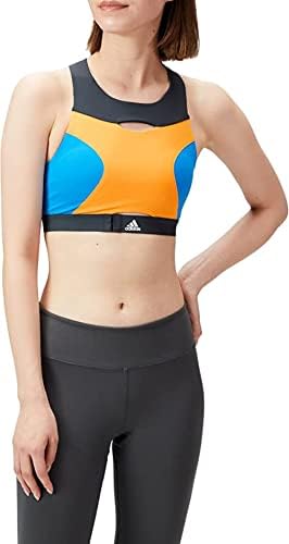 Adidas Women's PowerImpact Luxe Medion Medium Supports Bra, портокалово брзање/светло сина/јаглерод