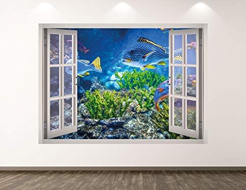 Западната планина аквариум wallидна декорална уметност декор 3Д прозорец океански налепници за животни uralидални детски простории обичај подарок