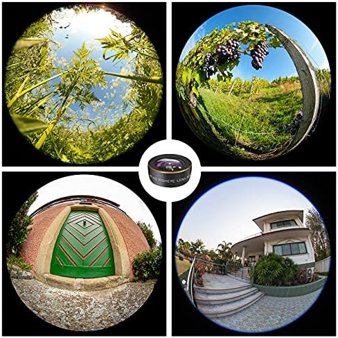 Леќи за телефонски фотоапарати, Godefa 3 во 1 телефонски леќи-205 ° Fisheye леќи + макро леќи + леќи со широк агол од 120 °, клип