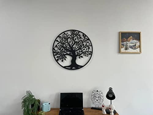 Декадрон метална wallидна уметност - Дрво на живот - Семејно стебло метална wallидна декор домашна канцеларија декорација спална соба дневна