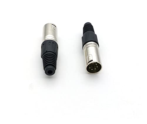 Zumled 25pcs 5 пински XLR конектор за лемење на машки лемење компатибилен со кабел за микрофон