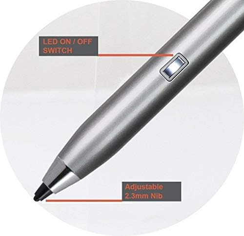 Broonel Silver Mini Fine Point Digital Active Stylus пенкало компатибилен со HP Pavilion 15,6 HD 2019 Најновиот тенок и лесен лаптоп