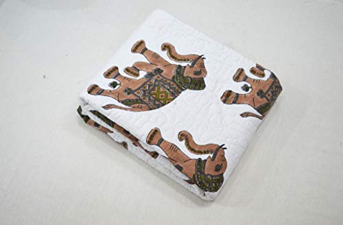 V vedant дизајни Индиски бебе ватенка Рачно изработена слон Деггин ќебе памучна ткаенина кревети за етнички декор Етнички декор фрлање