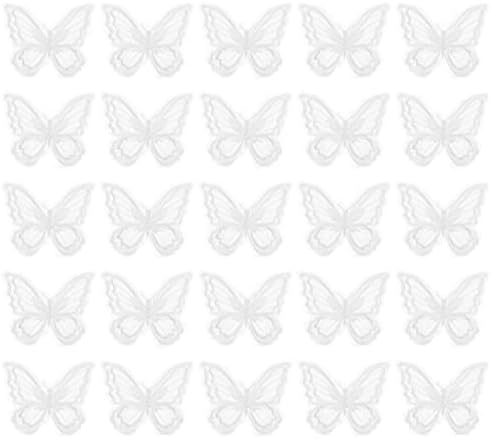 Sewacc везена пеперутка железо на закрпи 30 парчиња органза шијат на апликација декоративна облека sticekrs за DIY уметности занаети