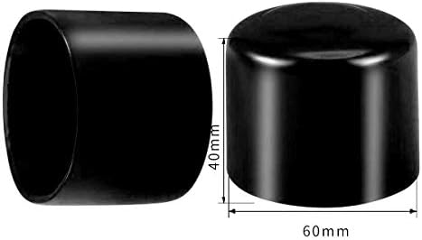 Заштита на конец за завртки PVC гума гума тркалезна цевка капа капаче за капаче за еко-пријателски црна 60мм ID 50 парчиња