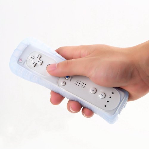Безжичен далечински управувач+силиконски случај+рачен лента за Nintendo Wii White
