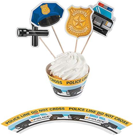 Забава Експрес - Полицијата Партија Cupcake Јаки W/зема За Роденден-Партија Материјали-Сервис &засилувач; Barware-Misc Сервер