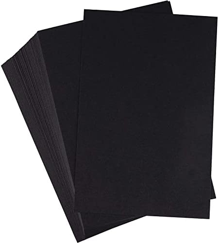 Black Cardstock - 200 -пакет 4X6 Тешка категорија со тешка категорија, 80LB 216GSM залихи на картички, неотворена густа канцелариска хартија, за разгледница, покана, објавување, мар