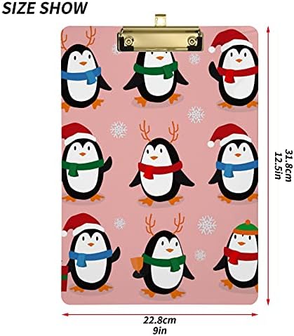Пингвини Розова Пластични Клипборди Со Метални Клип Писмо Големина Таблата Со Исечоци Низок Профил Клип Одбори За Канцеларија Училница