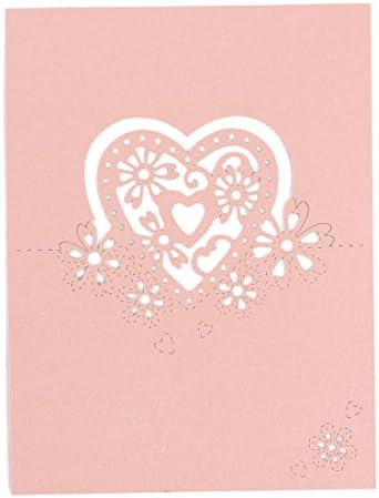 Qtqgoitem свадбената забава табела Име место картички цвеќиња loveубов срцев дизајн 10 парчиња корални розови