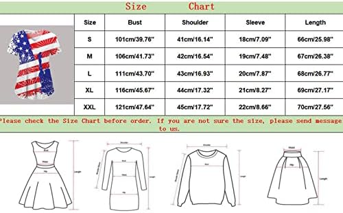 4 јули блуза За Жени Знаме На Сад Летна Маичка Со Кратки Ракави Со Врат Со 2 Џебови Блузи Празнична Секојдневна Работна Облека