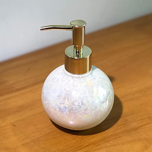Диспензерот за керамички сапун Huijie со пумпа за кујна за бања - 250 ml sequins Spherical лосион шише, суштински гел шише со шише со